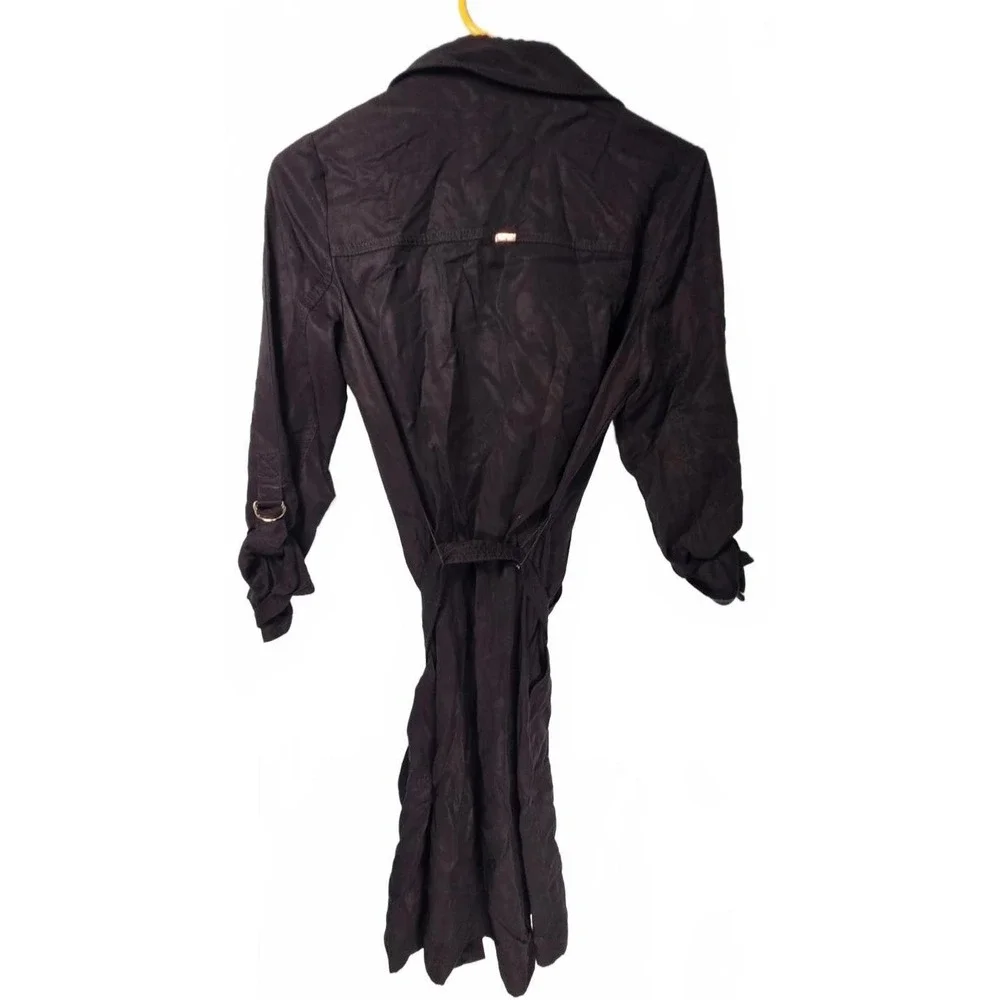 White House Black Market Black Lyocell Utility Belted Shirt Dress Size 2 - Picture 2 of 6